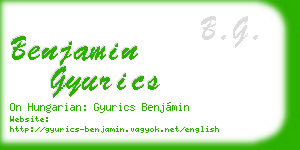 benjamin gyurics business card